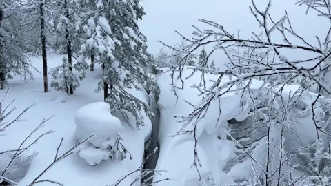 Stone Town in winter in the Perm region.  Stock Footage 270343463