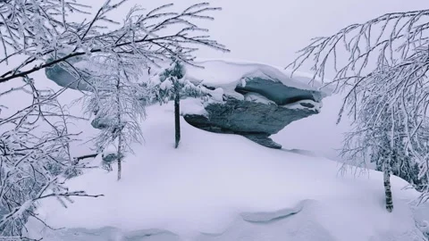 Stone Town in winter in the Perm region.  Stock Footage 270687451