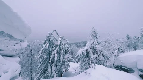 Stone Town in winter in the Perm region.  Stock Footage 270690257