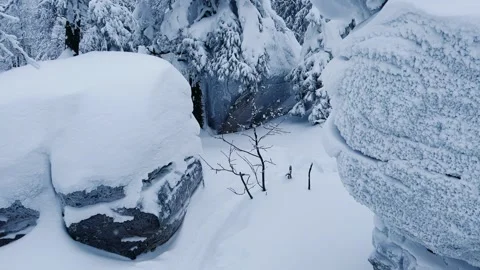 Stone Town in winter in the Perm region.  Stock Footage 270690389