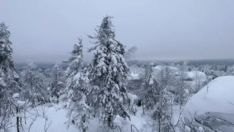 Stone Town in winter in the Perm region.  Stock Footage 270691849