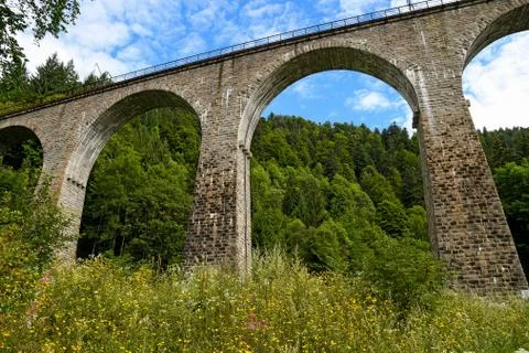Stone train trestle in Germany Stock Photos