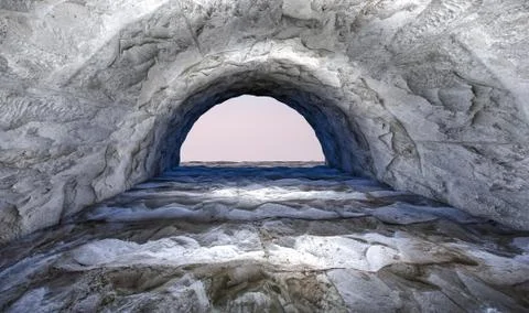 Stone tunnel. illustration. 3d RENDERING Illustrazione stock
