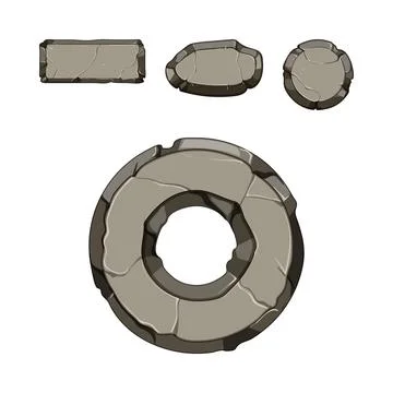 Stone user interface buttons for game design Stockillustratie