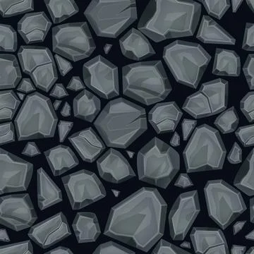 Stone vector seamless pattern, cracked rock top view background Illustrazione stock