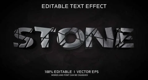 Stone vector text effect with modern style design Stock Illustration