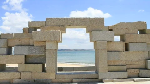 A Stone View To The Sea 스톡 동영상 765534