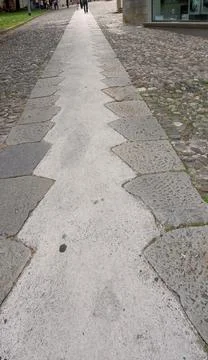 Stone walkway with concrete viper pattern Stock Photos