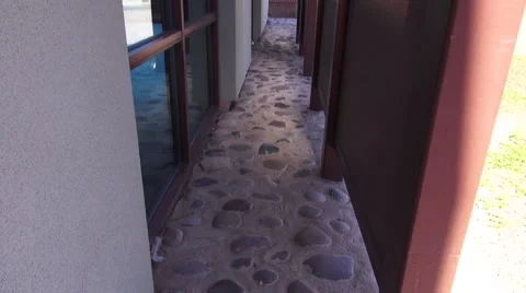 Stone Walkway by Window Video stock 40301194