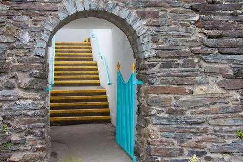 Stone wall and steps Stock Photos
