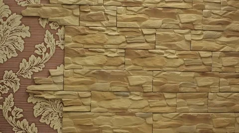 Stone wall and wallpaper Stock Footage 61155326