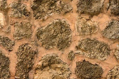 Stone wall background. Authentic dominican stone Stock Photos