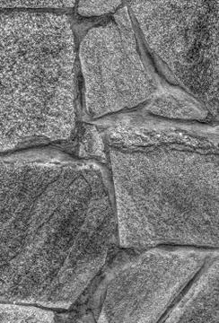 Stone wall background in black and white Stock Photos
