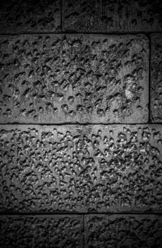 Stone wall background in black and white Stock Photos