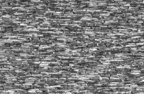 Stone wall background in black and white Stock Photos