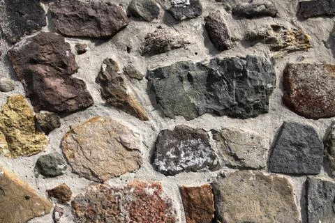 Stone wall background horizontal Stock Photos