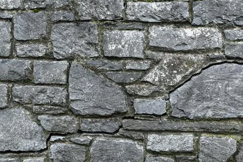Stone wall background texture gray day large Foto stock