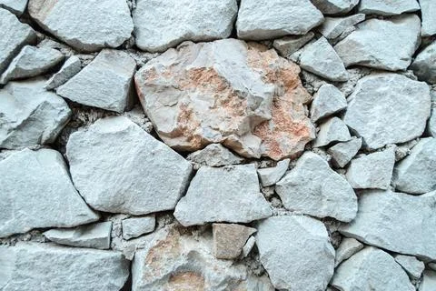 Stone wall background texture, grey rough stone Stock Photos