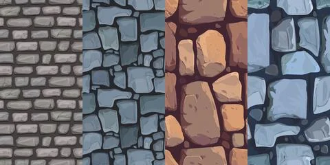 Stone wall from bricks, paving background, seamless pattern of stonework rock Stock Illustration
