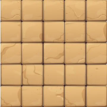 Stone wall from bricks, rock, game background medieval in cartoon style Stock Illustration