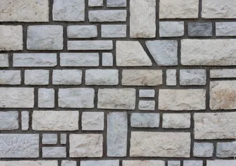 Stone wall with cement. Foto stock