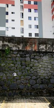 Stone wall in condominium Stock Photos