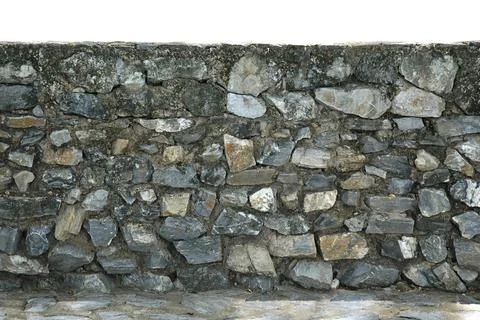 The stone wall constructed by gray wall Stock Photos
