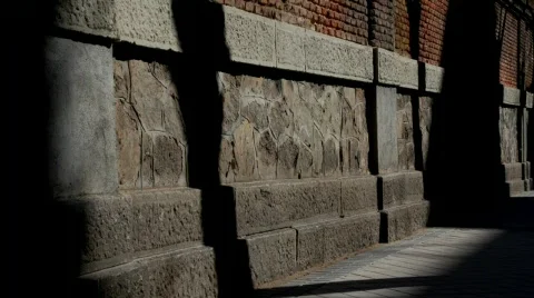Stone wall covered by shadows, timelapse Video stock 727719