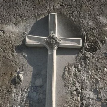 Stone Wall Cross 스톡 일러스트