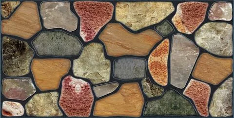 Stone wall decor tile background texture Stock Photos
