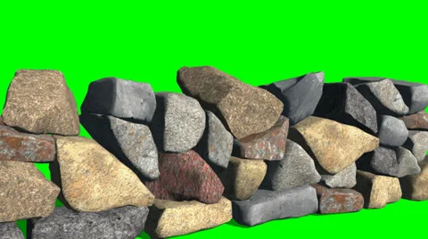 Stone wall - different views - green screen Stock-Footage 35429731