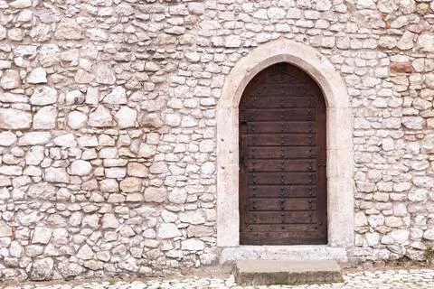 Stone wall with door Stock Photos
