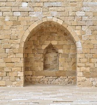 Stone wall with embedded niche Stock Photos