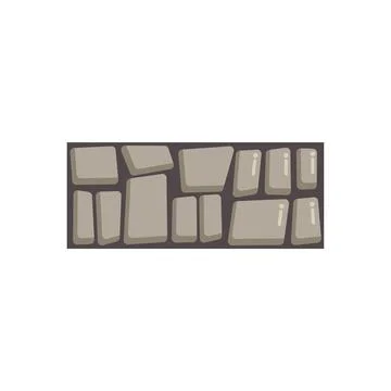 Stone wall forming protective barrier with irregular stones Stock Illustration