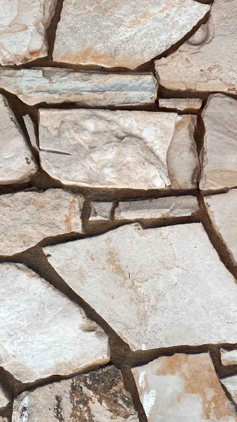 A stone wall granite solid natural rock surface decorative castle outdoor Stock Footage 263674061