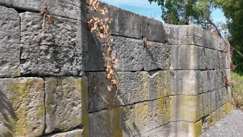 Stone wall of historic Lock 2 where the ... | Stock Video | Pond5