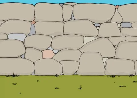 Stone Wall Stock Illustration