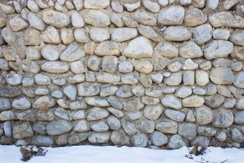 Stone wall lined with stone Foto stock