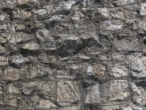Stone wall masonry, background Stock Photos