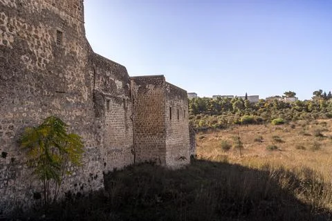 The stone wall of the Monastery of the Cross in Jerusalem, Israel. Foto stock