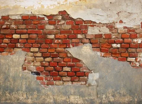 Stone wall of the old brick Stock Photos