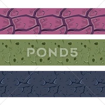 Stone Wall or Ground Colourful Seamless Texture Collection Stock Illustration
