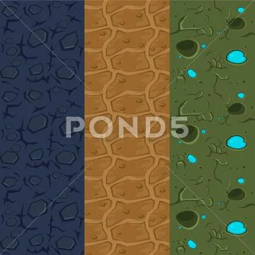 Stone Wall or Ground Seamless Texture Collection Stock Illustration