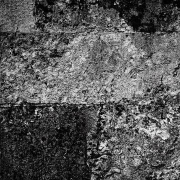 Stone Wall Pattern. Aged Worn Vintage Fence. Ancient Texture. Dark Grunge bac Foto stock