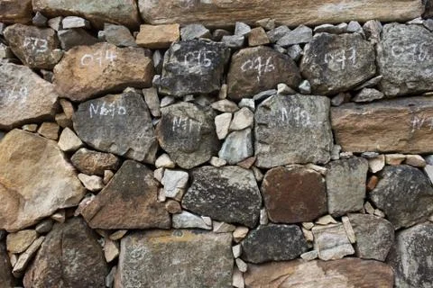 Stone wall pattern background Stock Photos