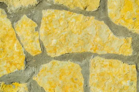 Stone wall pattern. Big concrete bricks outside. Stock Photos