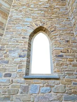 Stone wall pattern, decorative background texture for exterior building Stock Photos