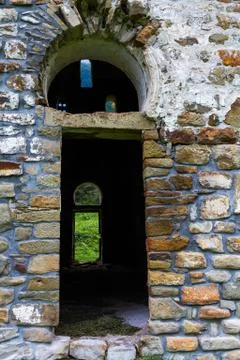 Stone wall pattern door Stock Photos