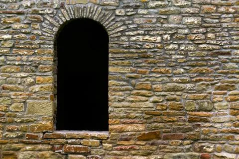 Stone wall pattern window Stock Photos