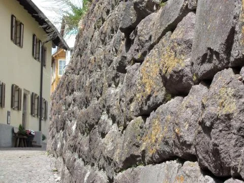 Stone wall perspective Stock Photos